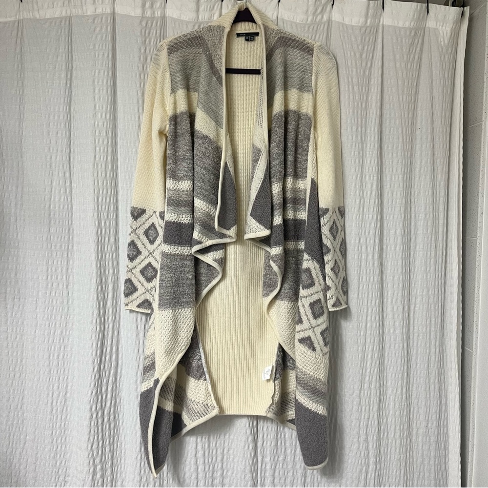 Vince Textured Graphic Wool and Alpaca Cardigan Sweater Iroy/Gray Women’s XS